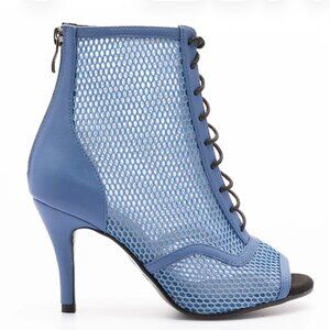 Yami Dance Shoe - Yashira Blue - Mesh, Size 9 / 3in Flared Heel